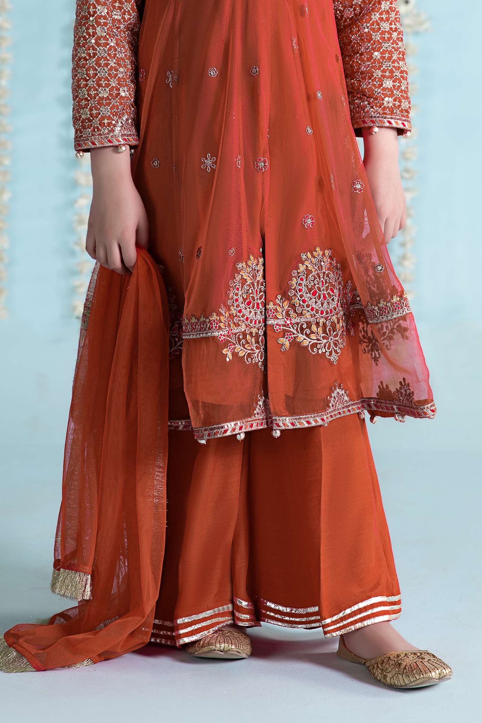 Maria B | 3 Piece Embroidered Net Suit | MKS-EA24-02 by Maria Faisal - Registered Vendor of : Maria B - type : Kids Clothes - 100% original wedding dresses