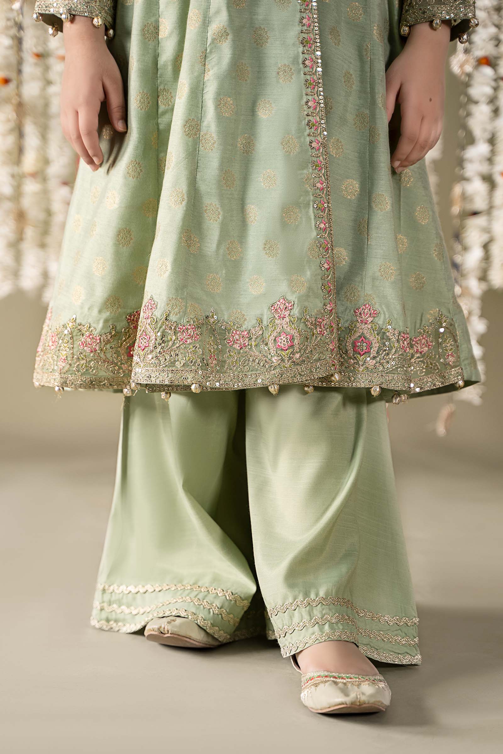 Maria B | 3 Piece Embroidered Cotton Lurex Suit | MKS-EF25-12 by Maria Faisal - Registered Vendor of : Maria B - type : Kids Clothes - 100% original wedding dresses