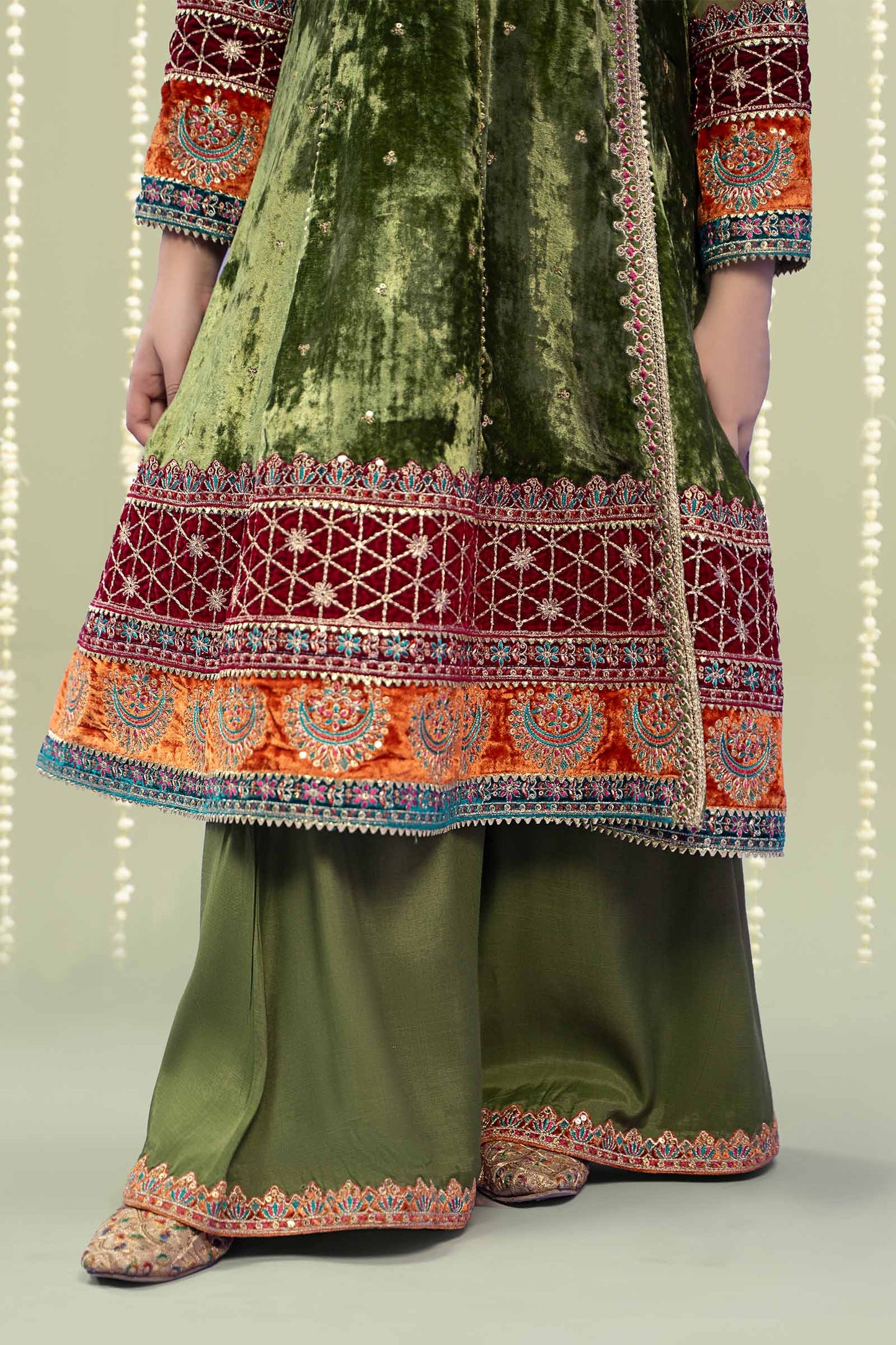 Maria B | 3 Piece Embroidered Velvet Suit | MKS-W24-15 by Maria Faisal - Registered Vendor of : Maria B - type : Kids Clothes - 100% original wedding dresses