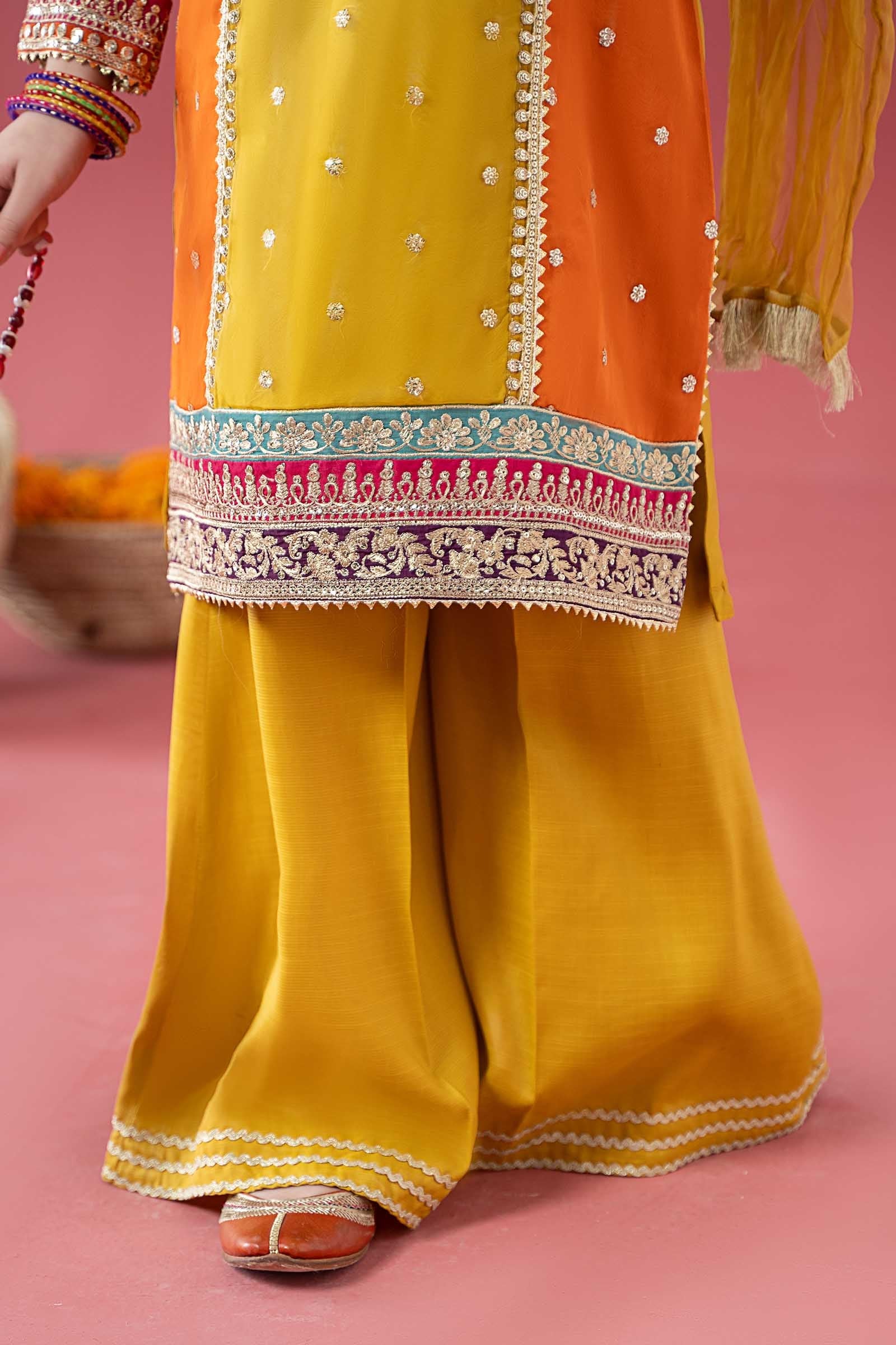 3 Piece Embroidered Poly Organza Suit - Kids Clothes - available at Maria Faisal in UK and USA