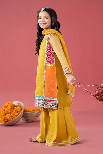 3 Piece Embroidered Poly Organza Suit - Kids Clothes - available at Maria Faisal in UK and USA