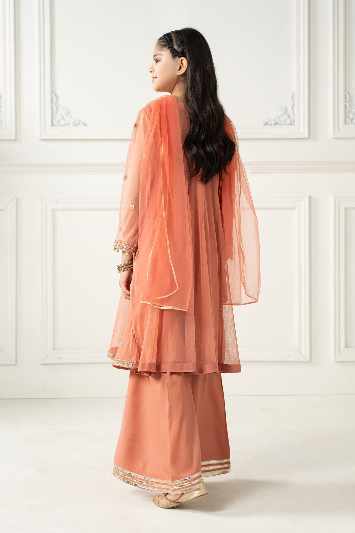 3 Piece Embroidered Polyester Net Suit - Kids Clothes - available at Maria Faisal in UK and USA