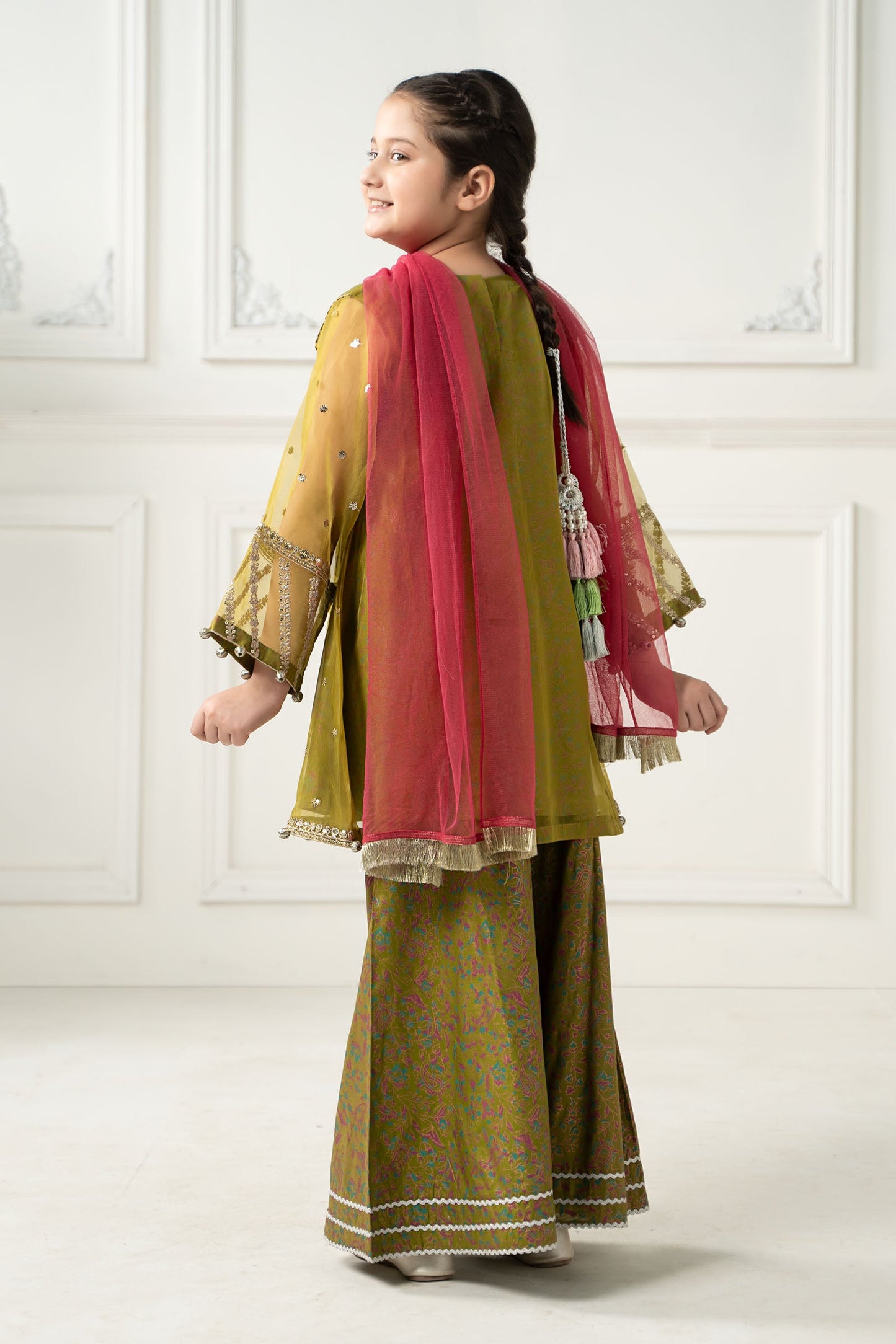 3 Piece Embroidered Poly Organza Suit - Kids Clothes - available at Maria Faisal in UK and USA