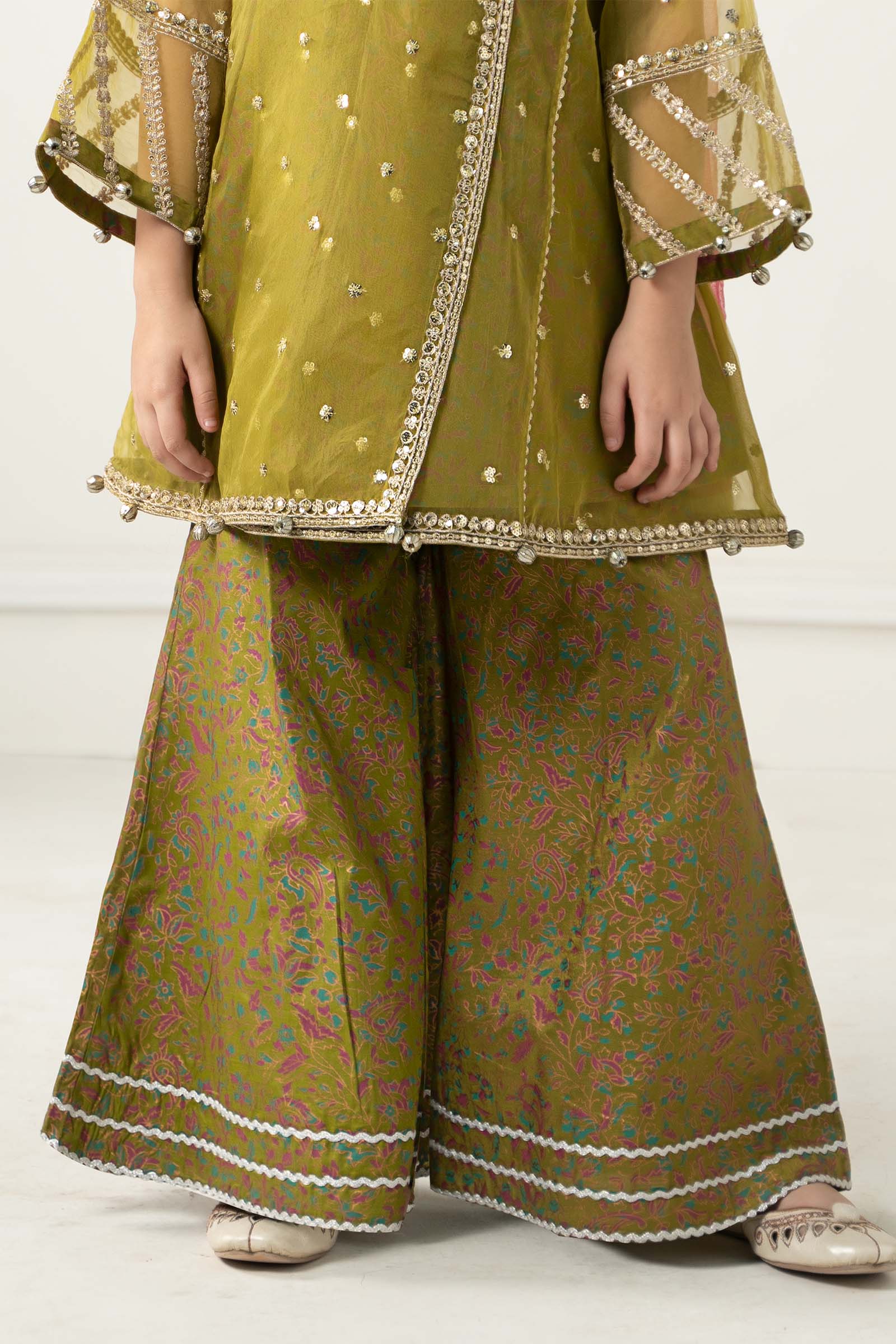 3 Piece Embroidered Poly Organza Suit - Kids Clothes - available at Maria Faisal in UK and USA