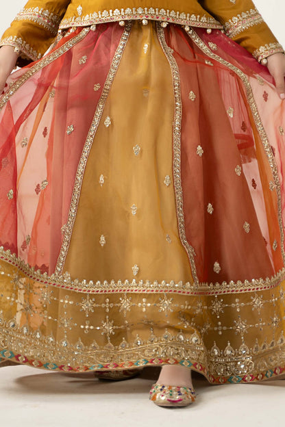 3 Piece Embroidered Raw Silk Suit - Kids Clothes - available at Maria Faisal in UK and USA