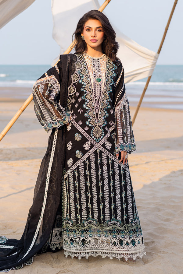 Marjjan | Mavi Lawn | MLL-19 B (BLACK) - Ladies Clothes - Maria Faisal