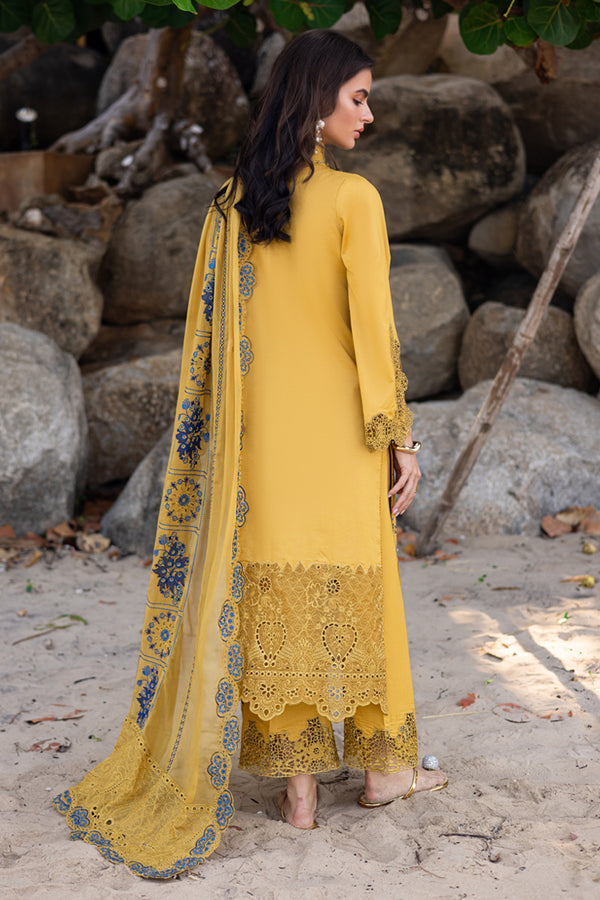 Marjjan | Mavi Lawn | MLL-23 B (MUSTARD) - Ladies Clothes - Maria Faisal
