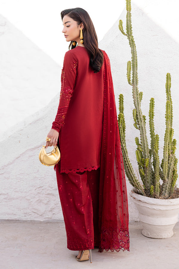 Marjjan | Elyna Lawn | SACRLET MP-48 (RED) - Ladies Clothes - Maria Faisal