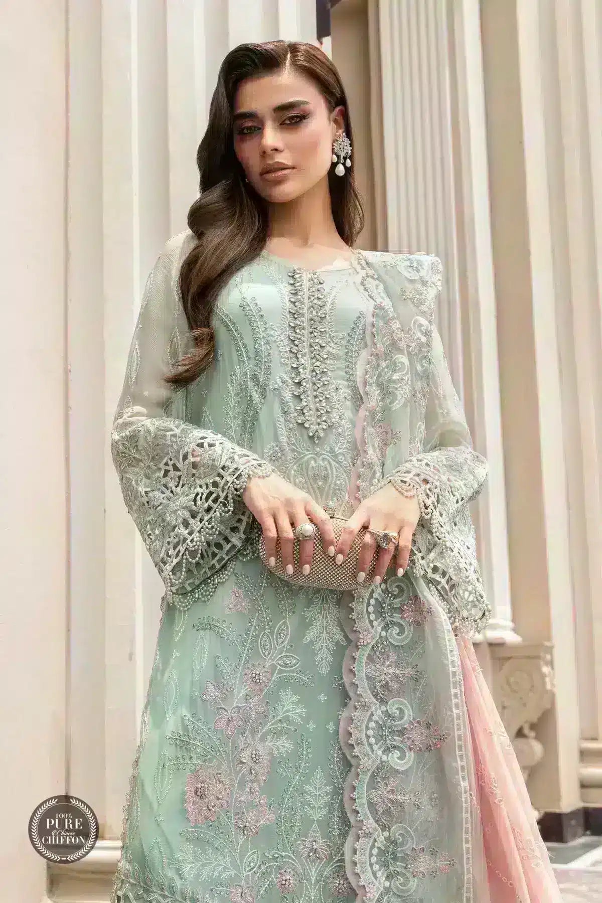 Maria B | Luxury Chiffon Collection | Mint Green