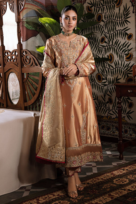 Mushq | Sunehri Lama Silk | Aleha - Formal Dress - available at Maria Faisal in UK and USA.