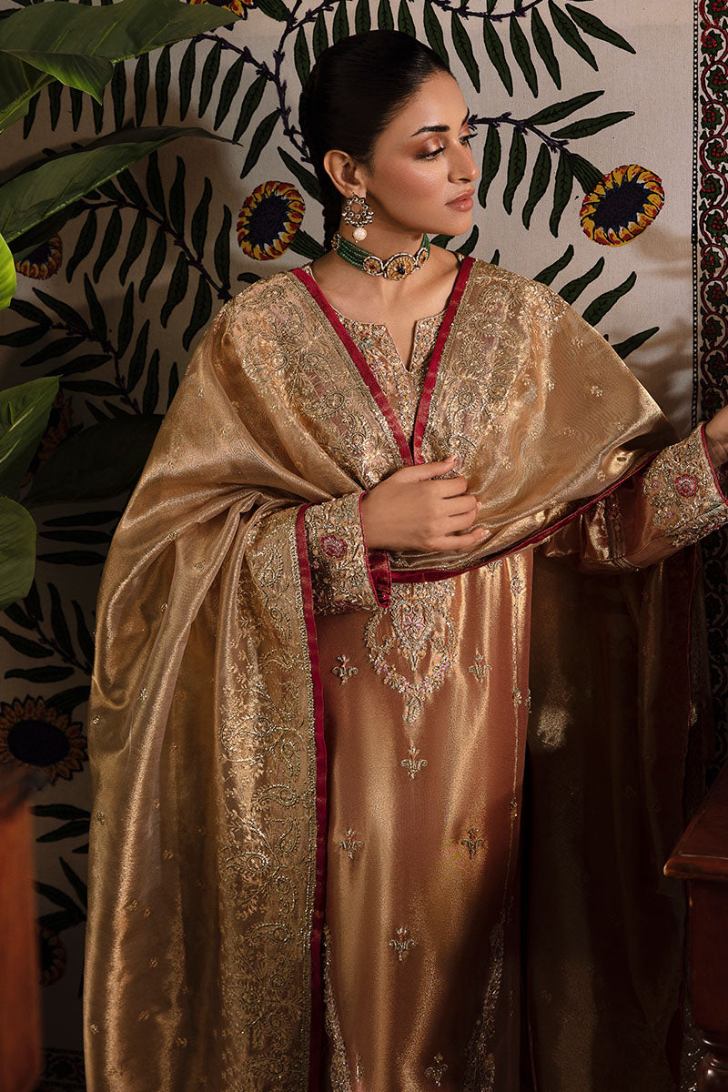 Mushq | Sunehri Lama Silk | Aleha - Formal Dress - available at Maria Faisal in UK and USA.