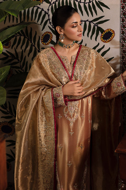 Mushq | Sunehri Lama Silk | Aleha - Formal Dress - available at Maria Faisal in UK and USA.