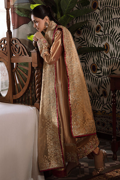 Mushq | Sunehri Lama Silk | Aleha - Formal Dress - available at Maria Faisal in UK and USA.