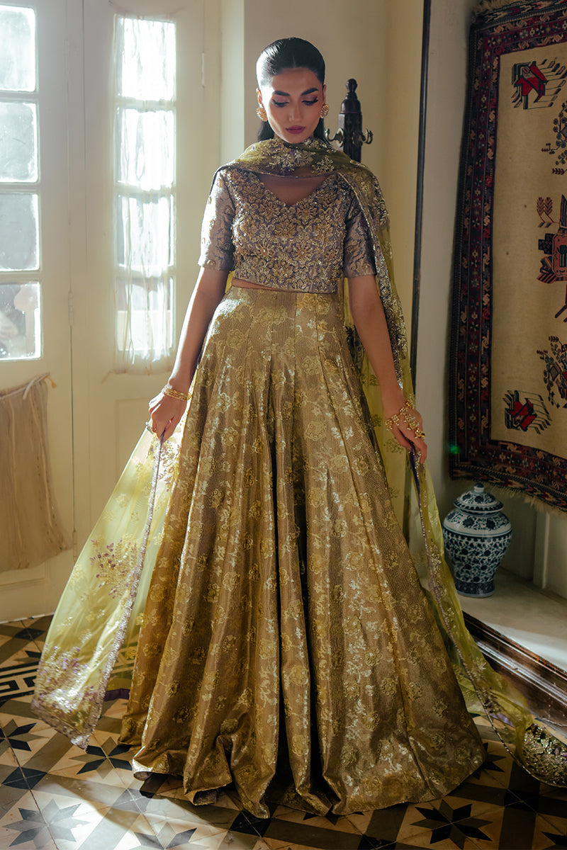 Mushq | Sunehri Resham Edit | ELMA - Designer Dress with Intricate embroidery and embellishments. Shop elegent wedding dress at Maria Faisal.