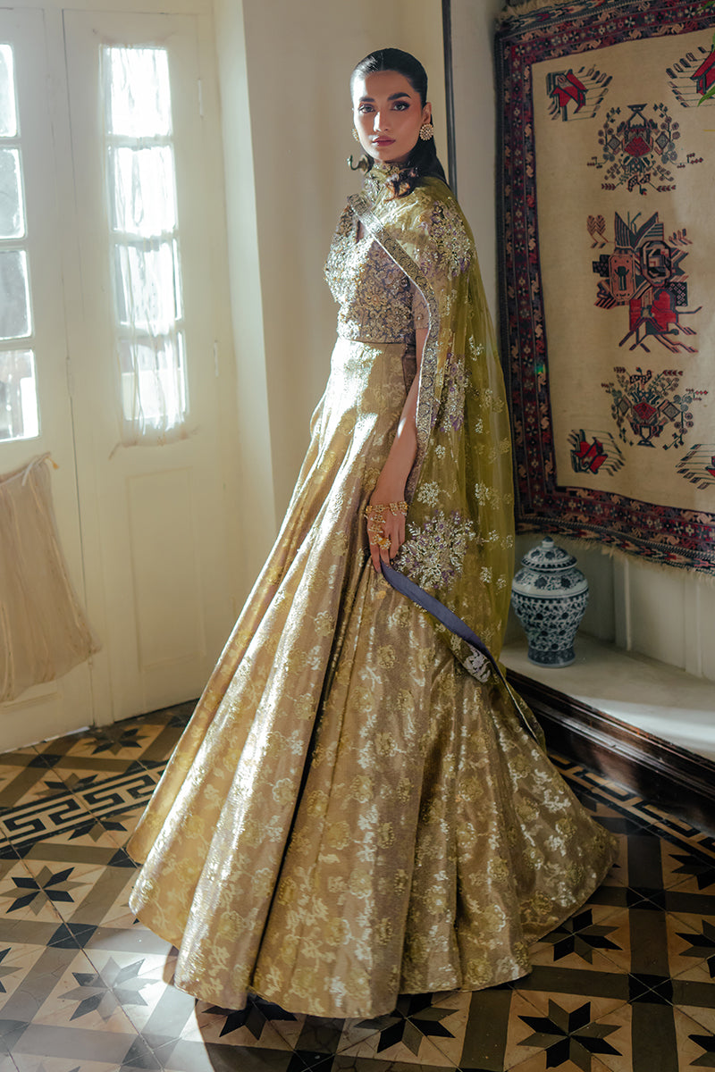Mushq | Sunehri Resham Edit | ELMA - Designer Dress with Intricate embroidery and embellishments. Shop elegent wedding dress at Maria Faisal.