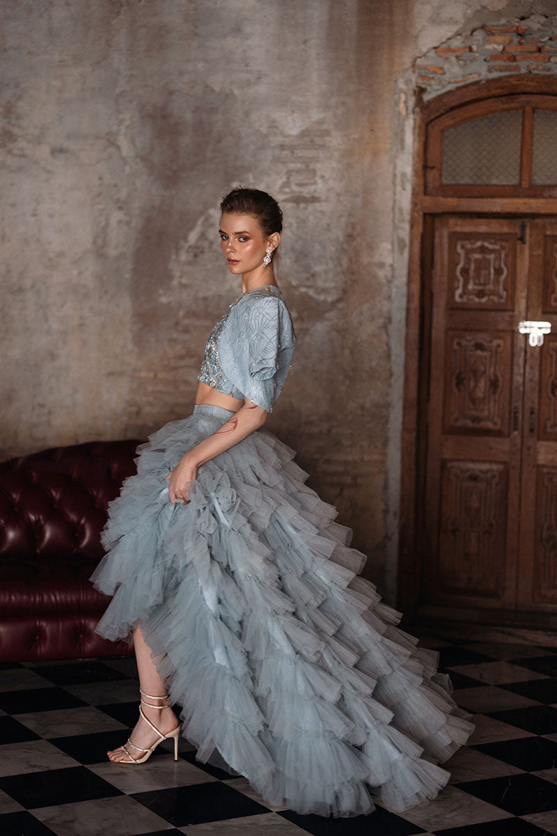 Mushq | Fusion Pret | SATORI - Designer Dress with Intricate embroidery and embellishments. Shop elegent wedding dress at Maria Faisal.