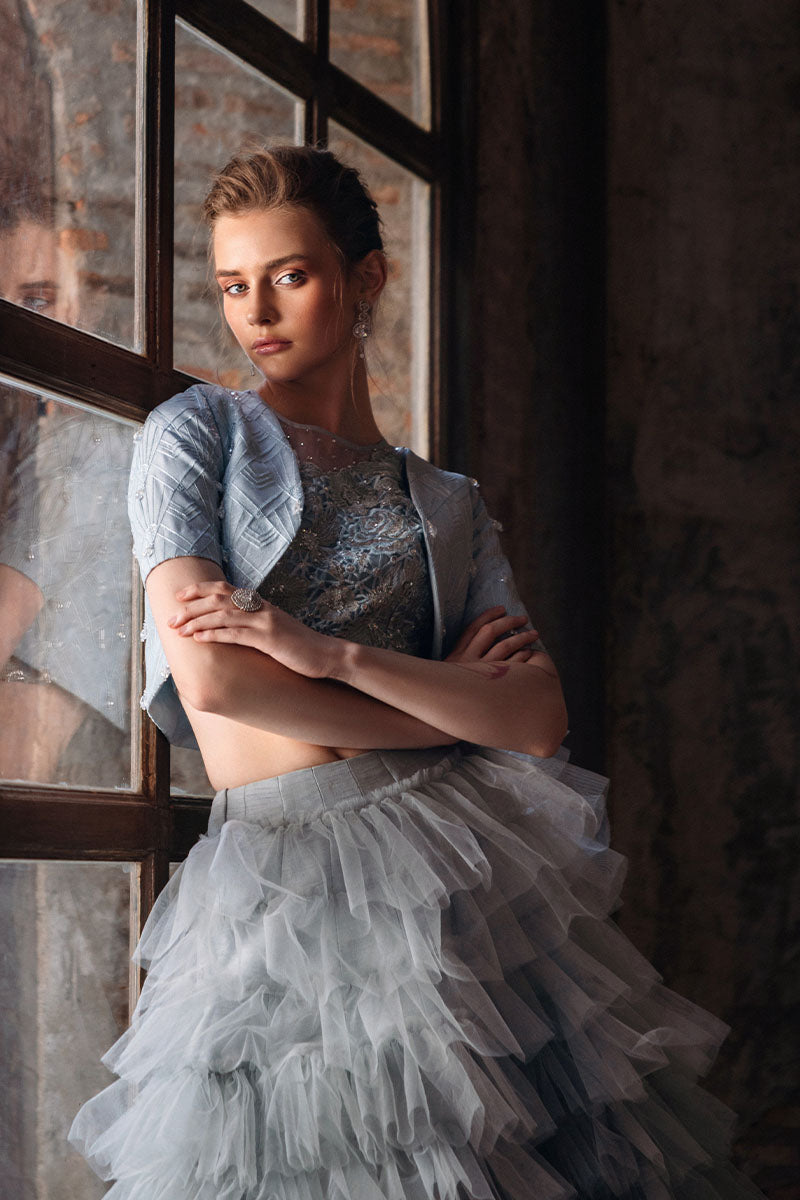 Mushq | Fusion Pret | SATORI - Designer Dress with Intricate embroidery and embellishments. Shop elegent wedding dress at Maria Faisal.