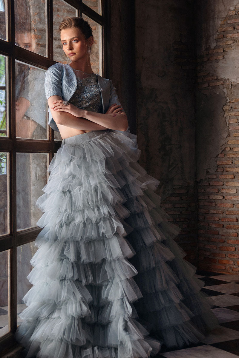 Mushq | Fusion Pret | SATORI - Designer Dress with Intricate embroidery and embellishments. Shop elegent wedding dress at Maria Faisal.