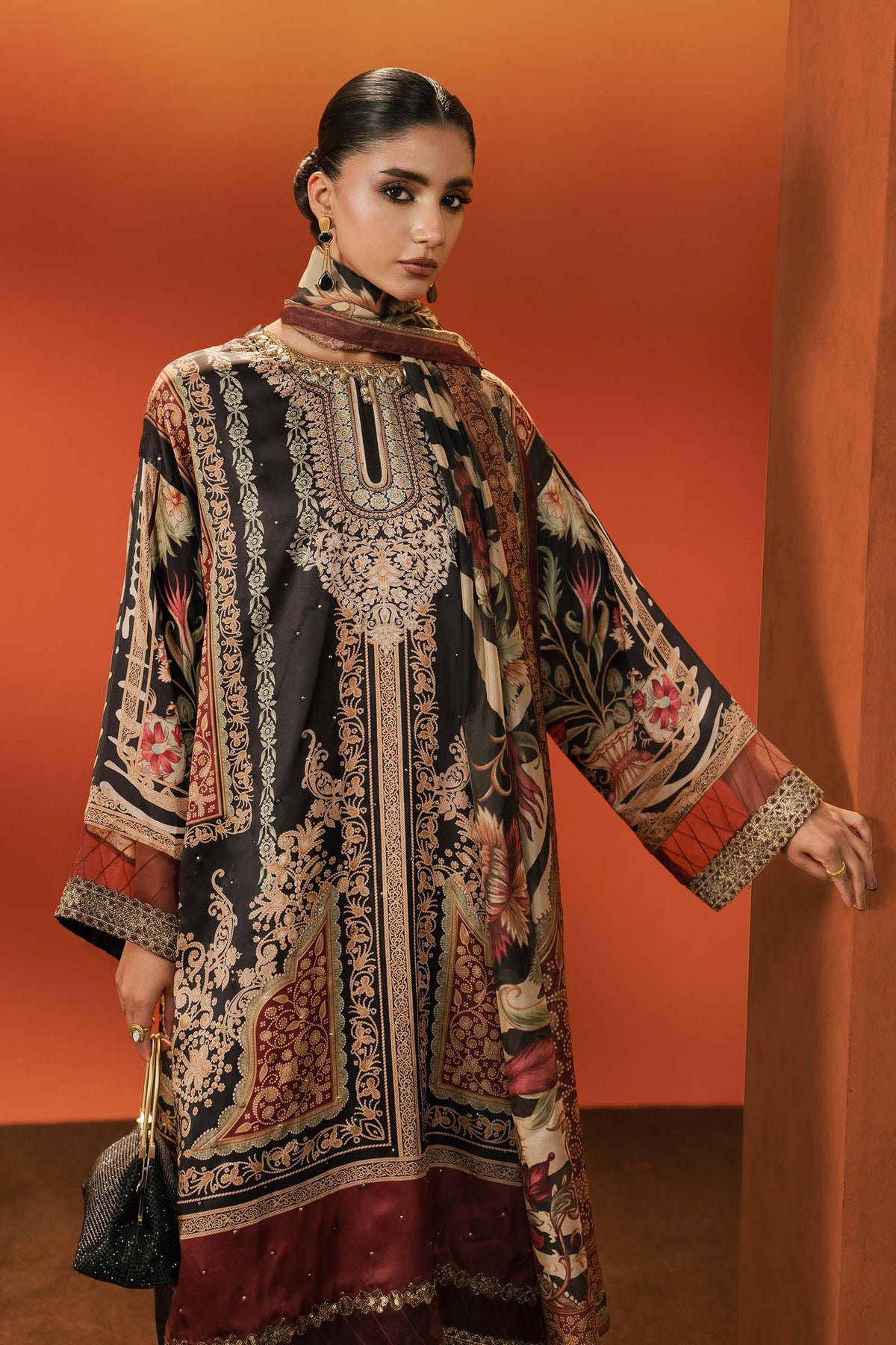 Maria B | Luxury Pret Pre Fall | MPS-EF26-02R1-Black - Luxury Dress - available at Maria Faisal in UK and USA.