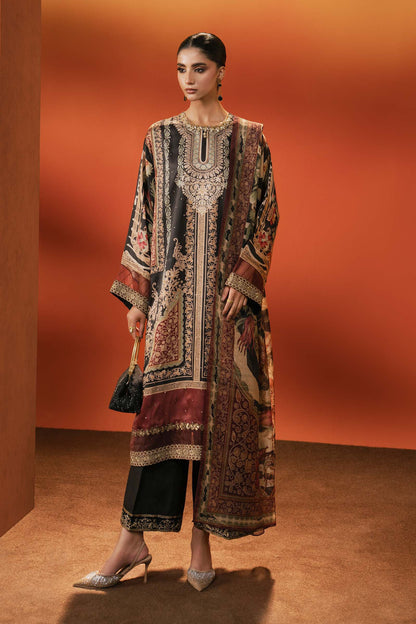 Maria B | Luxury Pret Pre Fall | MPS-EF26-02R1-Black - Luxury Dress - available at Maria Faisal in UK and USA.