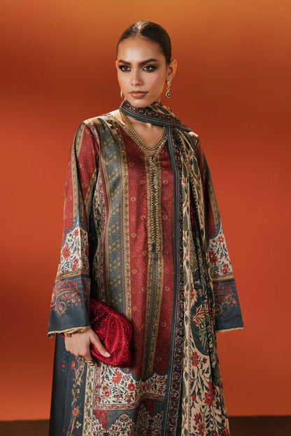 Maria B | Silk Prints | Satin Silk Suit SS-03 - Luxury Dress - available at Maria Faisal in UK and USA.