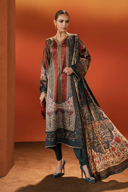 Maria B | Silk Prints | Satin Silk Suit SS-03 - Luxury Dress - available at Maria Faisal in UK and USA.