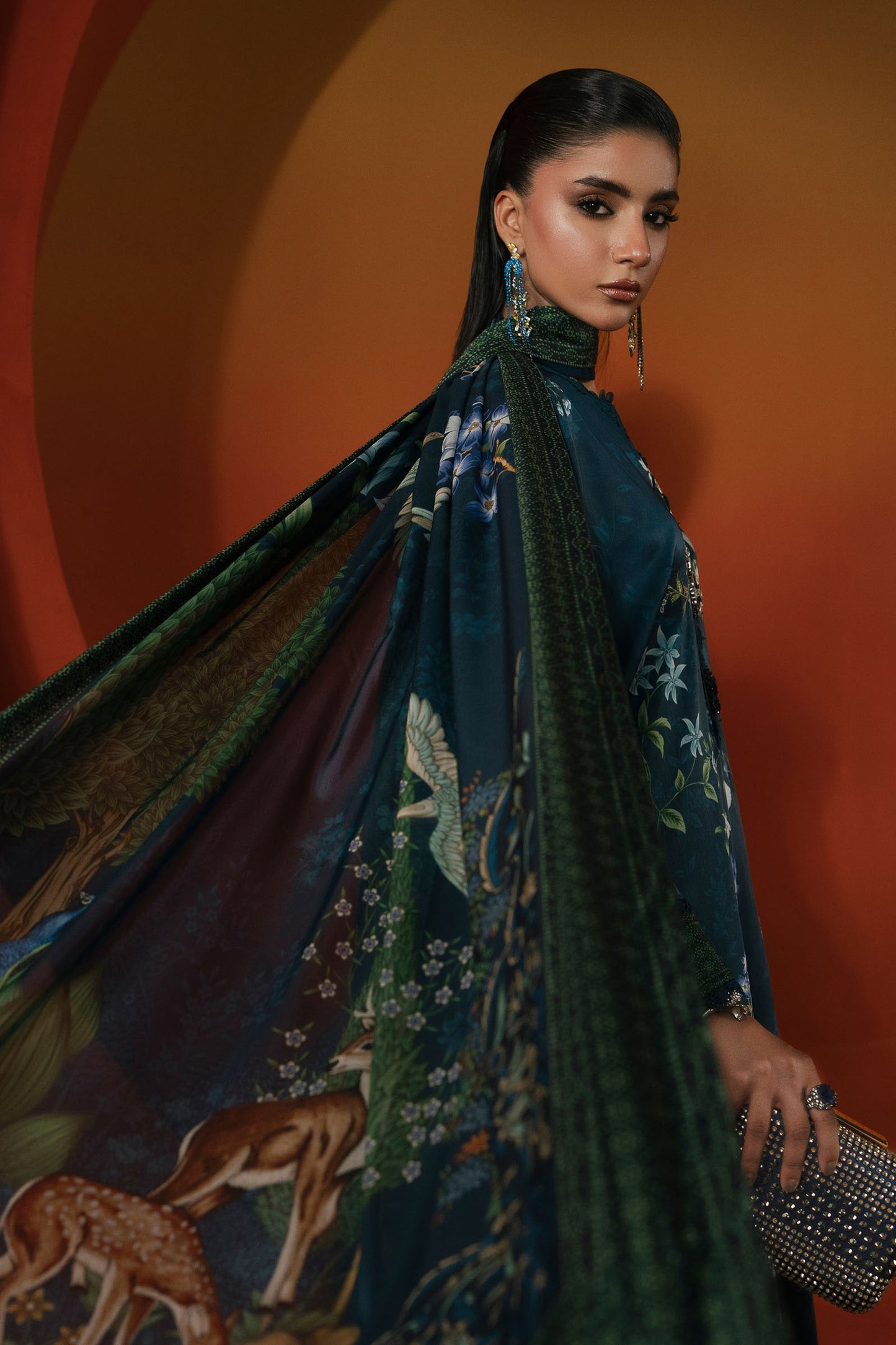 Maria B | Eid Collection 2026 | Mps-Ef26-05 Teal - Luxury Dress - available at Maria Faisal in UK and USA.