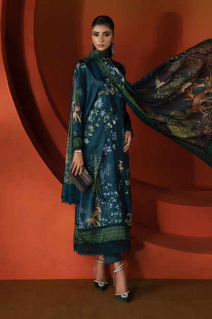 Maria B | Luxury Pret Pre Fall | MPS-EF26-05R1-Teal - Luxury Dress - available at Maria Faisal in UK and USA.