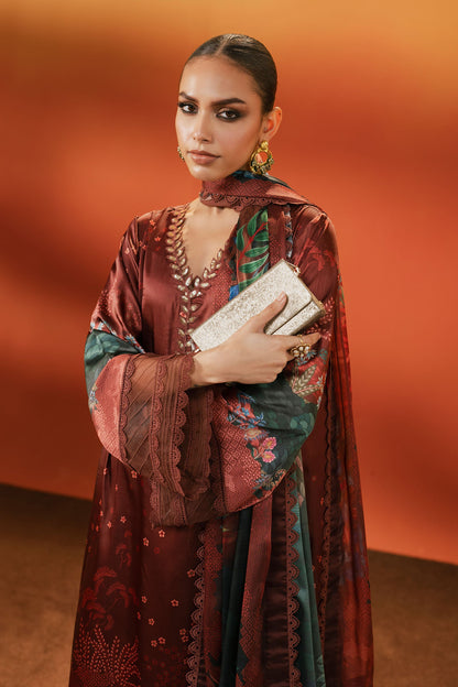 Maria B | Eid Collection 2026 | Mps-Ef26-08 Maroon - Luxury Dress - available at Maria Faisal in UK and USA.