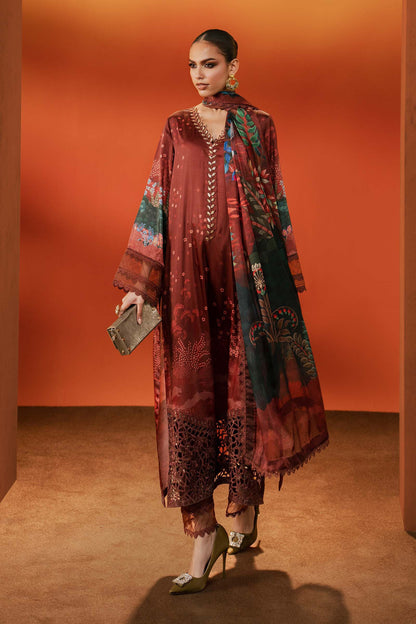 Maria B | Eid Collection 2026 | Mps-Ef26-08 Maroon - Luxury Dress - available at Maria Faisal in UK and USA.