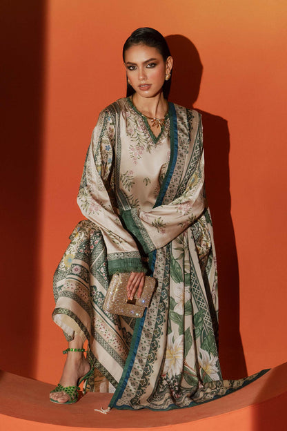 Maria B | Silk Prints | Satin Silk Suit SS-06 - Luxury Dress - available at Maria Faisal in UK and USA.