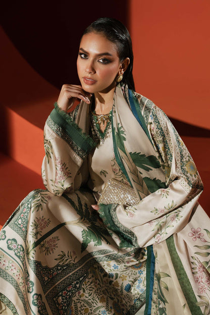 Maria B | Luxury Pret Pre Fall | MPS-EF26-10R1-Beige and Green - Luxury Dress - available at Maria Faisal in UK and USA.