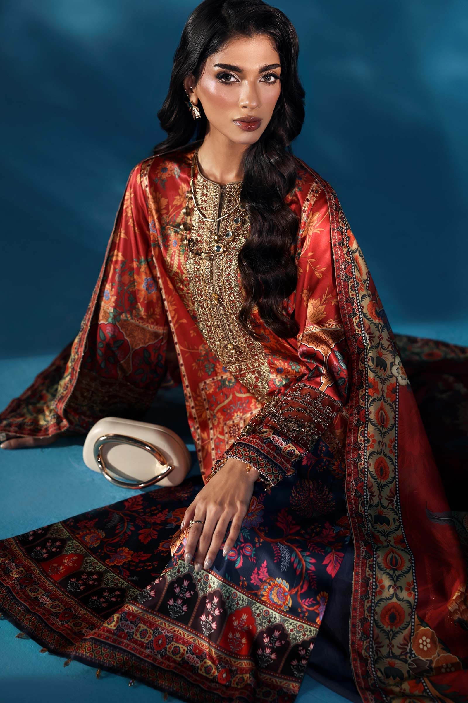 Maria B | Pre fall Dresses |  MPS-W25-08 R - Ladies Clothes - Maria Faisal