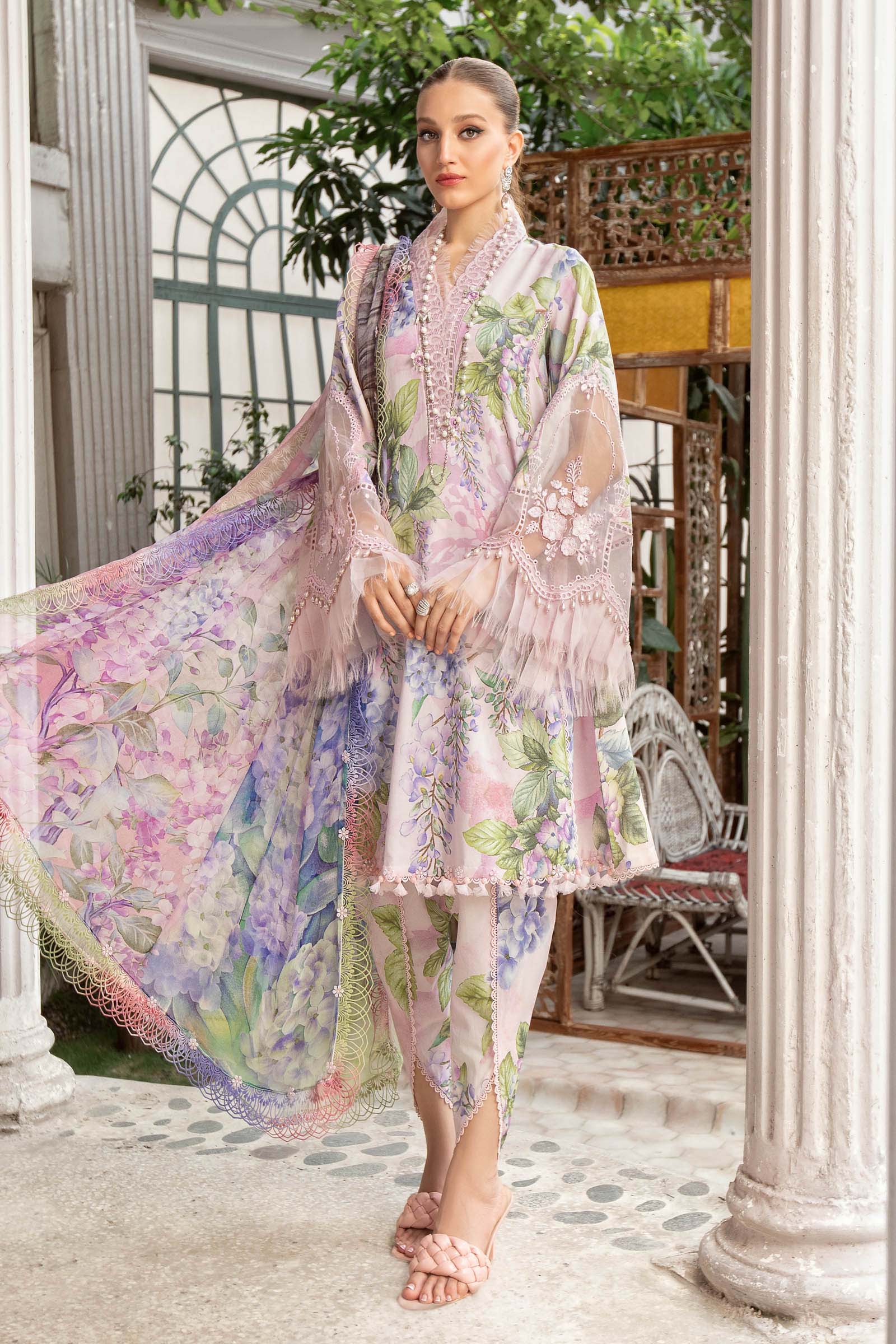 Maria B | M Prints | MPT-1901-A - Luxury Dress - available at Maria Faisal in UK and USA.