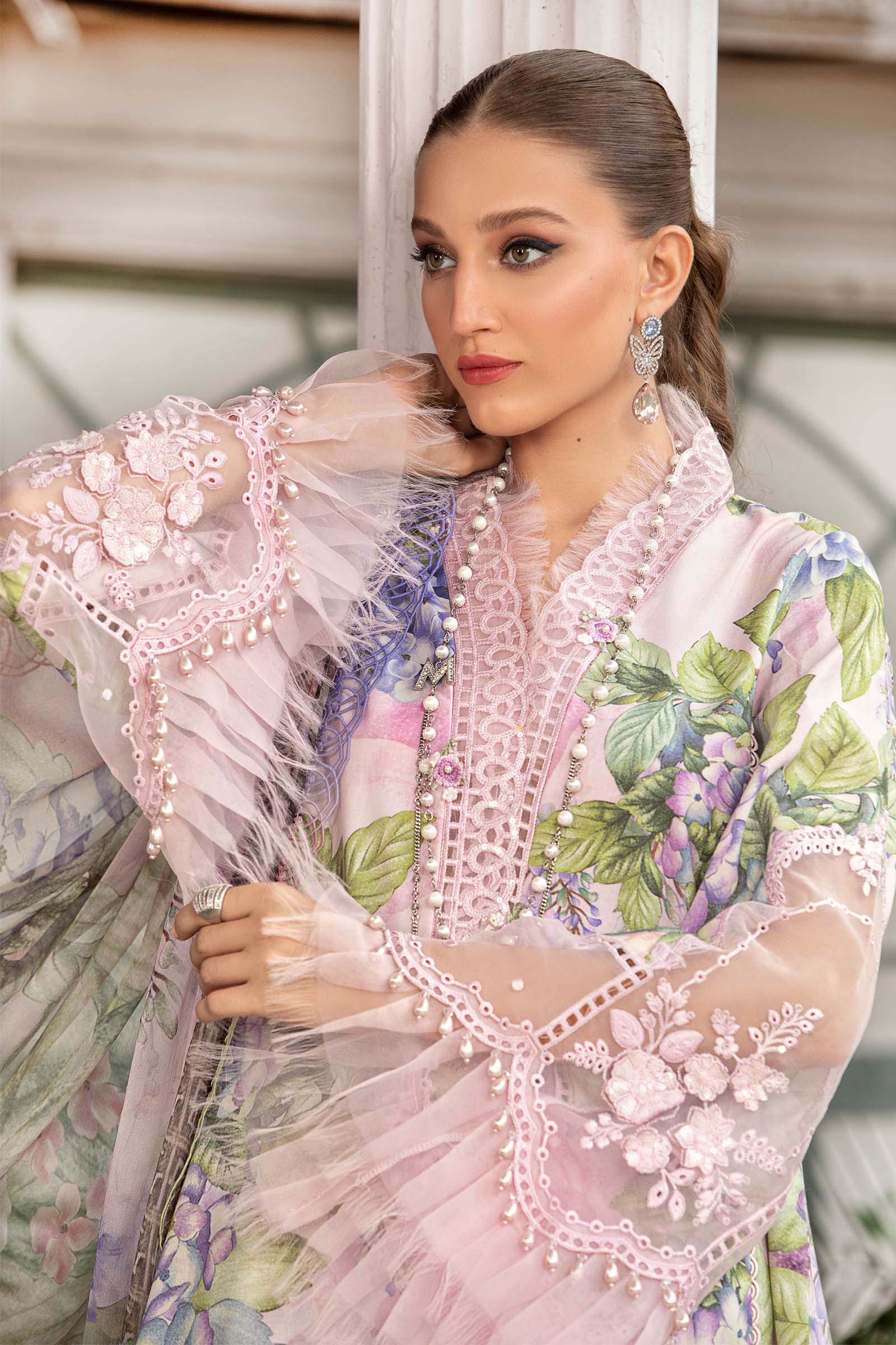 Maria B | M Prints | MPT-1901-A - Luxury Dress - available at Maria Faisal in UK and USA.