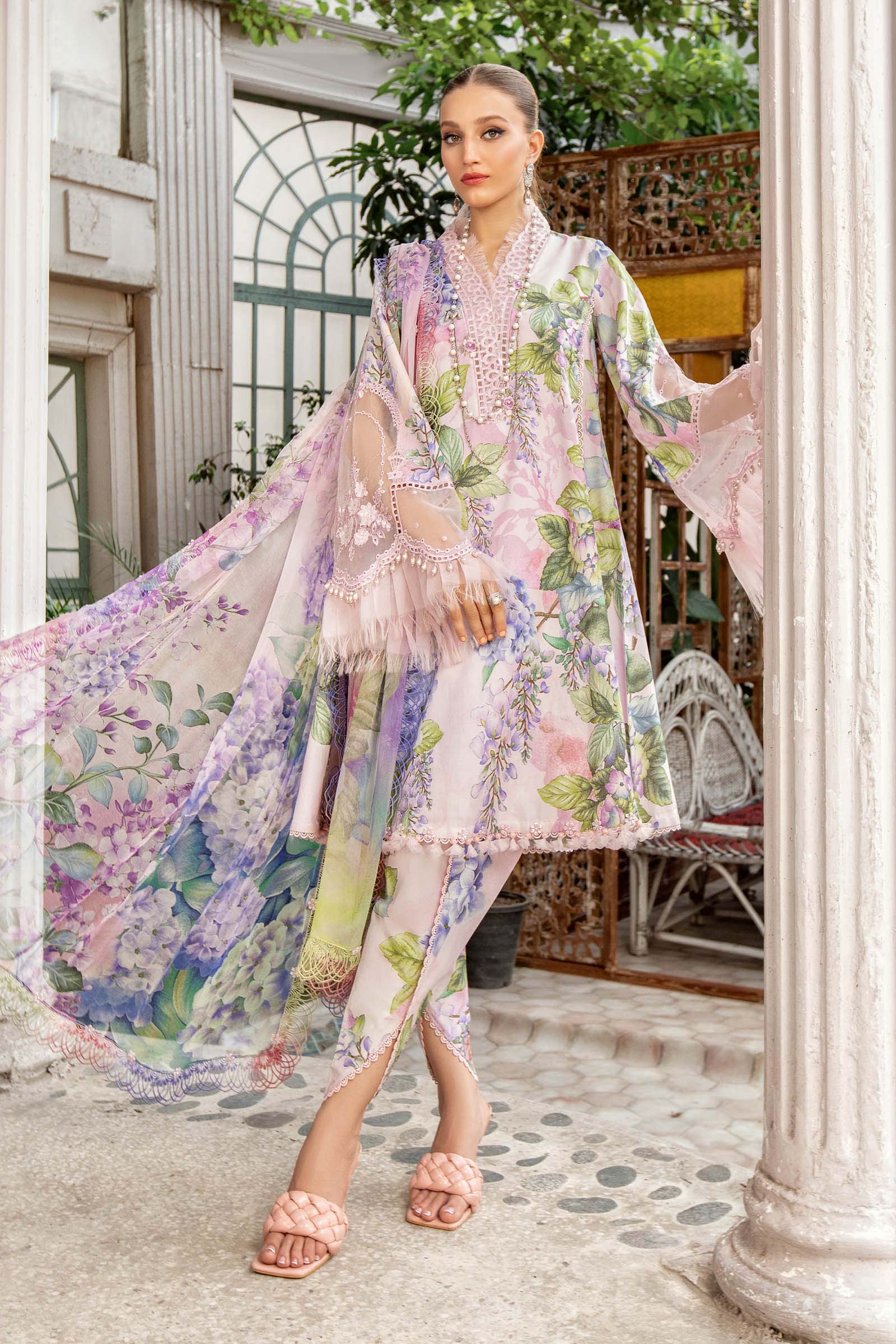 Maria B | M Prints | MPT-1901-A - Luxury Dress - available at Maria Faisal in UK and USA.