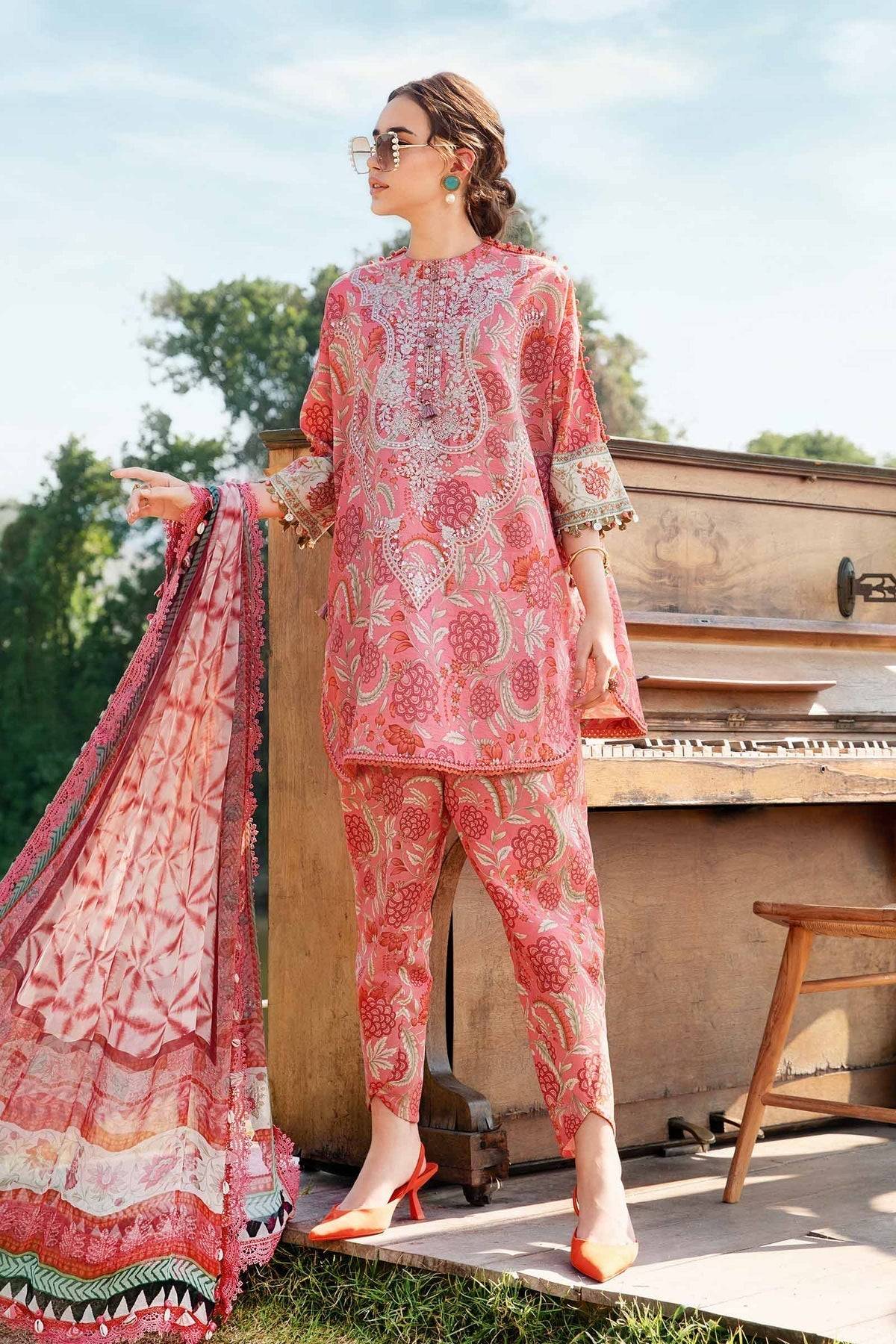 Maria B | M Prints 25 | MPT-2513-A by Maria Faisal - Registered Vendor of : Maria B - type : Ladies Clothes - 100% original wedding dresses