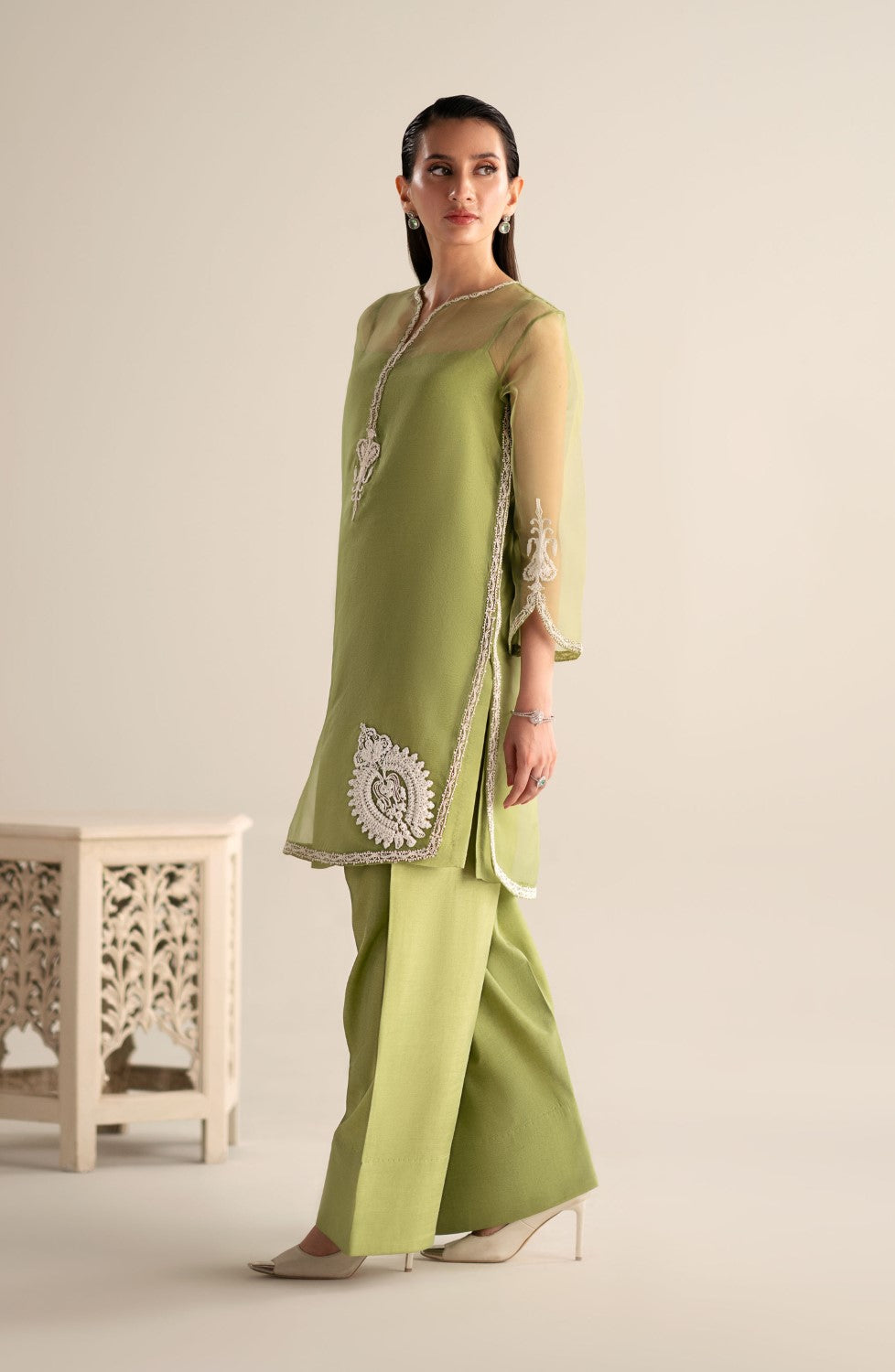 Maryum N Maria | Lagom Ready to Wear | JASMINE - MS-24208 - Designer Dress with Intricate embroidery and embellishments. Shop elegent wedding dress at Maria Faisal.