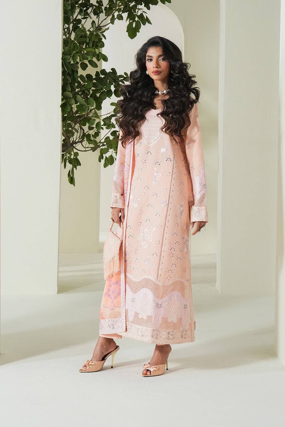 Maryum N Maria | Soiree Lawn | Peachy Delight by Maria Faisal - Registered Vendor of : Maryam N Maria - type : Ladies Clothes - 100% original wedding dresses