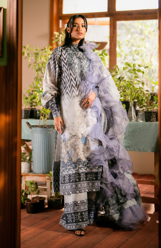 Maryum N Maria | Luxury Lawn 24 | Sara - Ladies Clothes - Maria Faisal