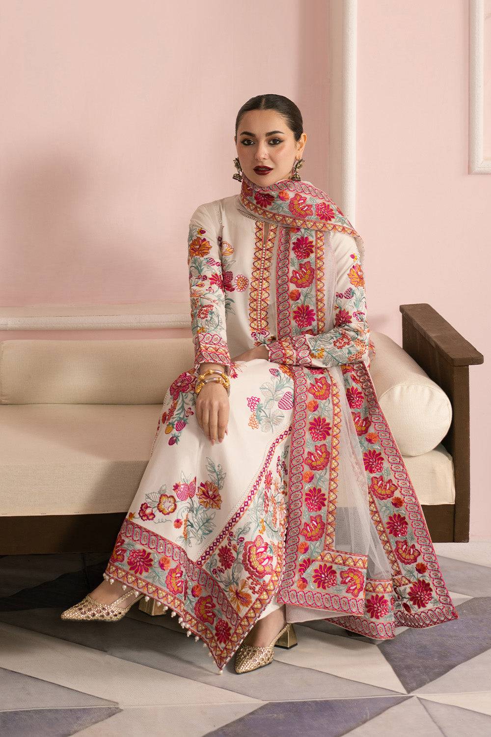 Maryum N Maria | Eid Luxury Lawn 25 | AFSAR - MS50159 by Maria Faisal - Registered Vendor of : Maryum N Maria - type : Ladies Clothes - 100% original wedding dresses