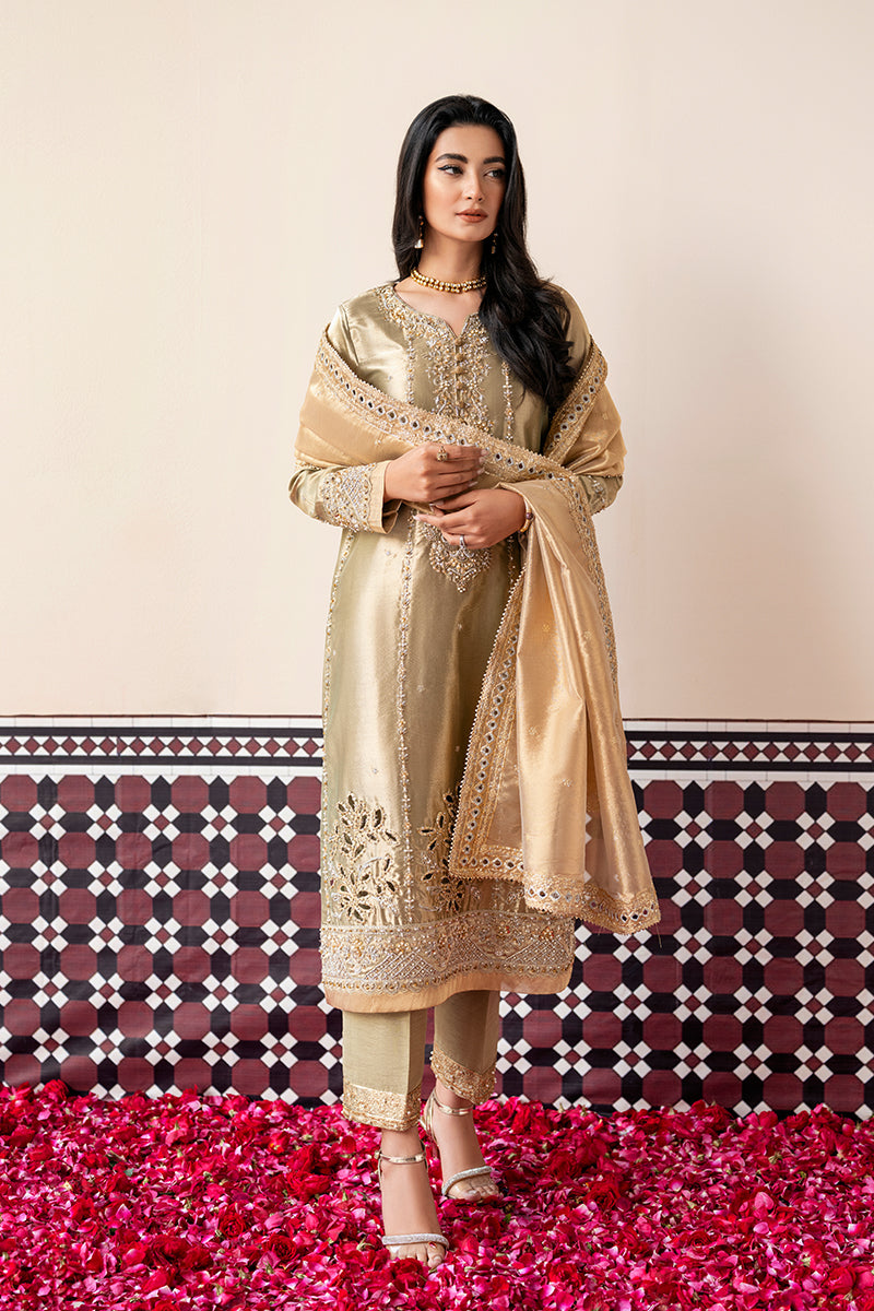 Mushq | Sunehri Lama Silk | Soraya - Formal Dress - available at Maria Faisal in UK and USA.
