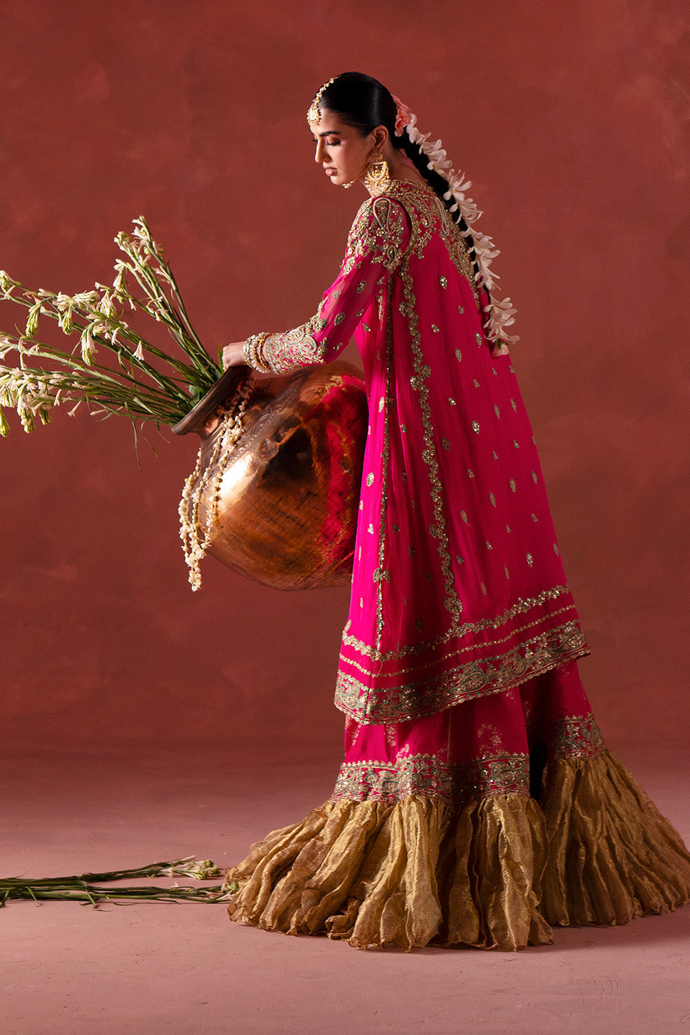 Maryum N Maria | Luxury Silk | DHOOLAK - MSS5898 - Luxury Dress - available at Maria Faisal in UK and USA.