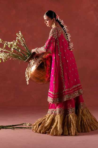 Maryum N Maria | Luxury Silk | DHOOLAK - MSS5898 - Luxury Dress - available at Maria Faisal in UK and USA.