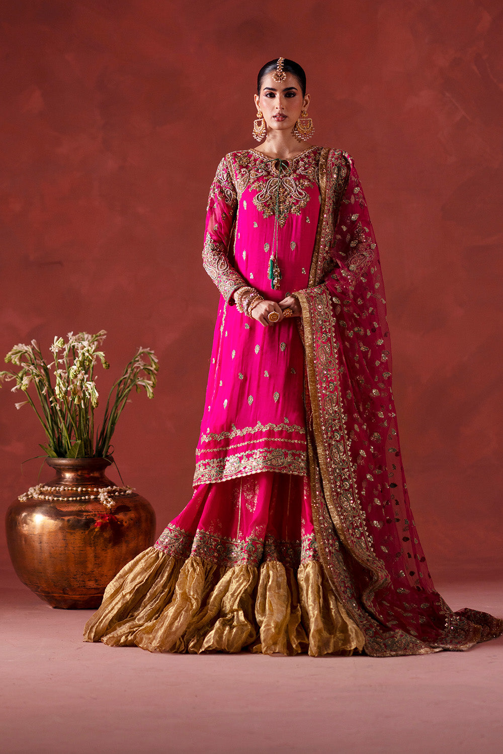 Maryum N Maria | Luxury Silk | DHOOLAK - MSS5898 - Luxury Dress - available at Maria Faisal in UK and USA.
