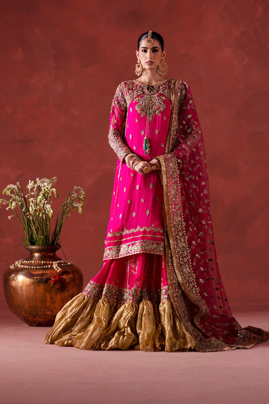 Maryum N Maria | Luxury Silk | DHOOLAK - MSS5898 - Luxury Dress - available at Maria Faisal in UK and USA.