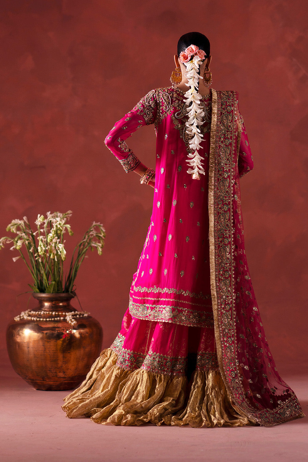 Maryum N Maria | Luxury Silk | DHOOLAK - MSS5898 - Luxury Dress - available at Maria Faisal in UK and USA.