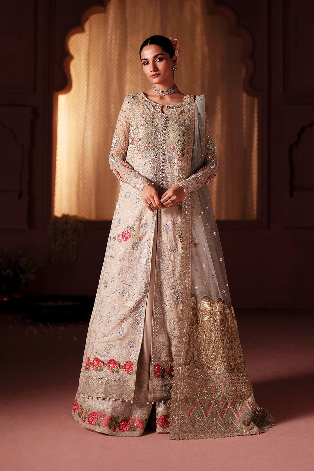 Maryum N Maria | Luxury Silk | ENGAGEMENT HUES - MSS5903 - Luxury Dress - available at Maria Faisal in UK and USA.
