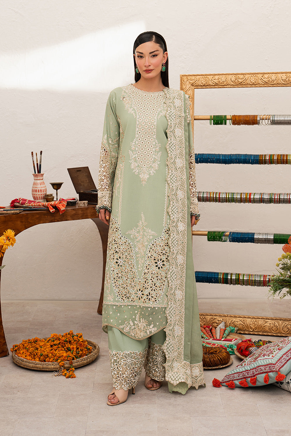 Maryum N Maria | The Eid Affair | YAQEEN - MSS6384 - Luxury Dress - available at Maria Faisal in UK and USA.