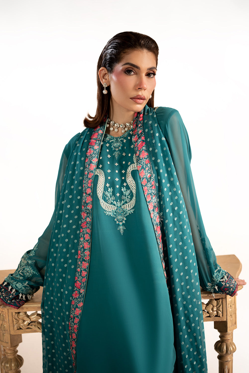 Maryum N Maria | Clestine Luxe Pret | MIRELINA - Luxury Dress - available at Maria Faisal in UK and USA.